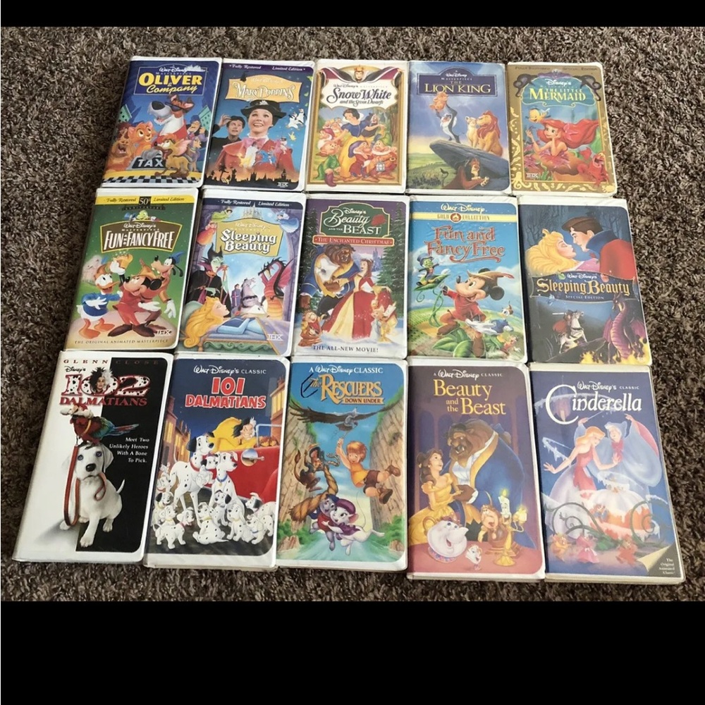 LOT OF 15 WALT DISNEY Black Diamond Masterpiece Gold COLLECTION VHS TAPES